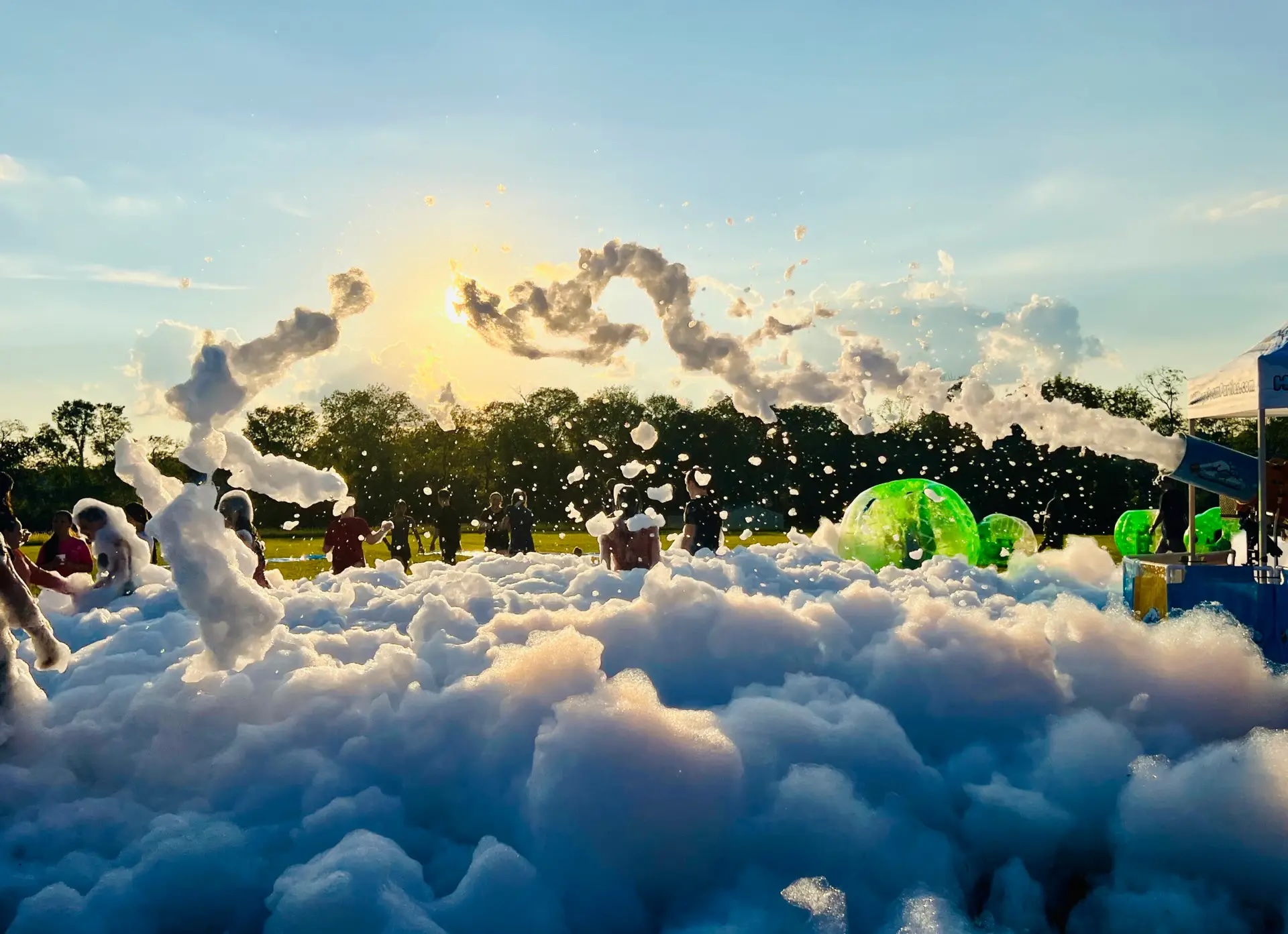 Foam cannon in action