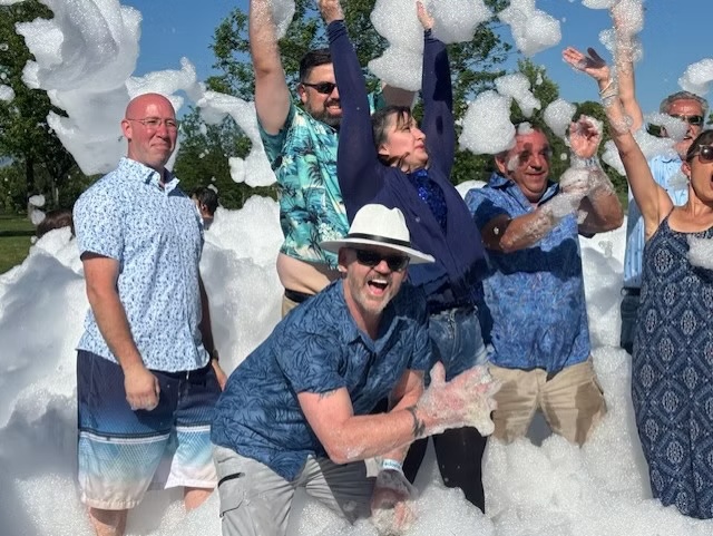Foam cannon in action