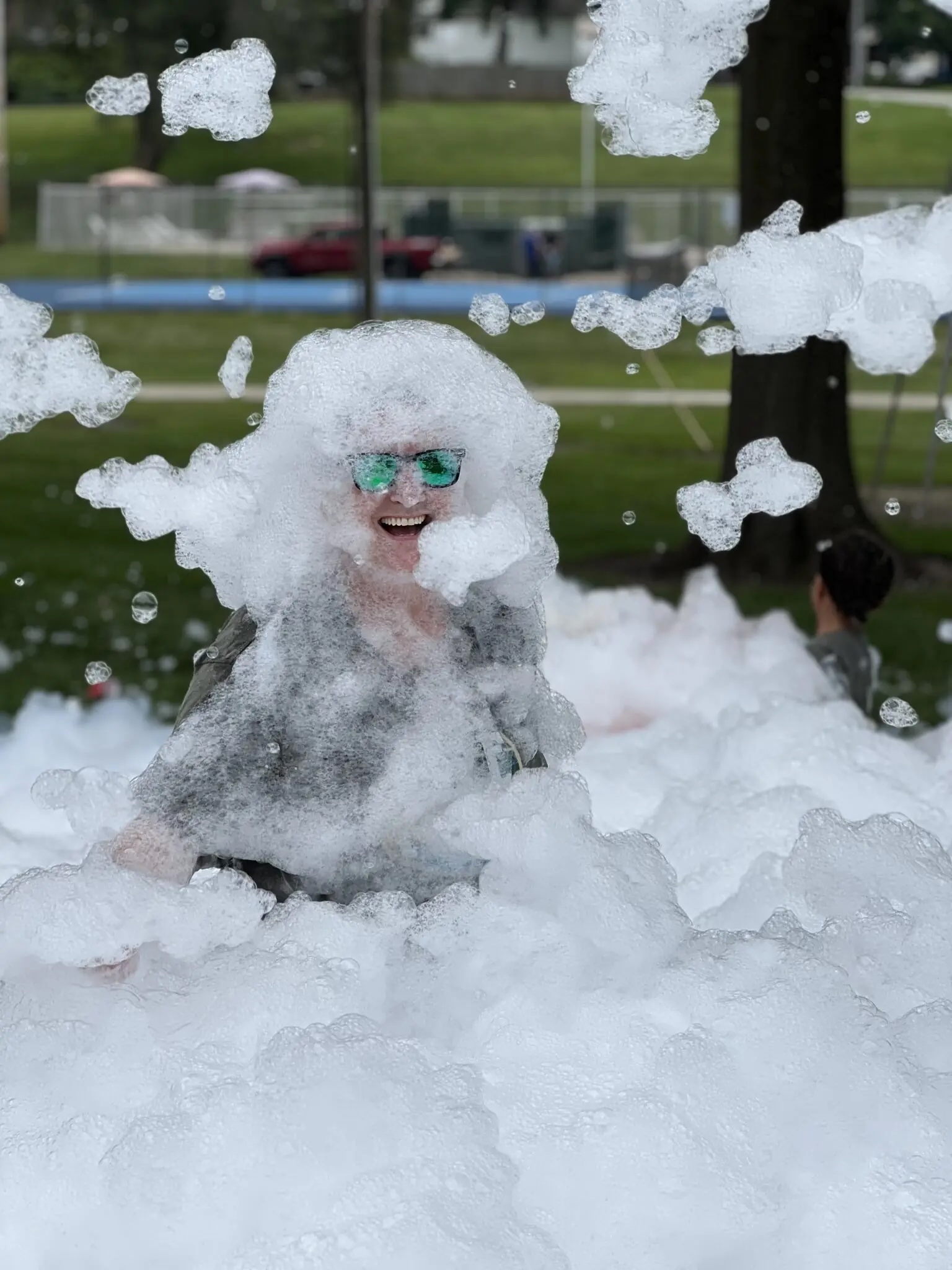 Foam cannon in action